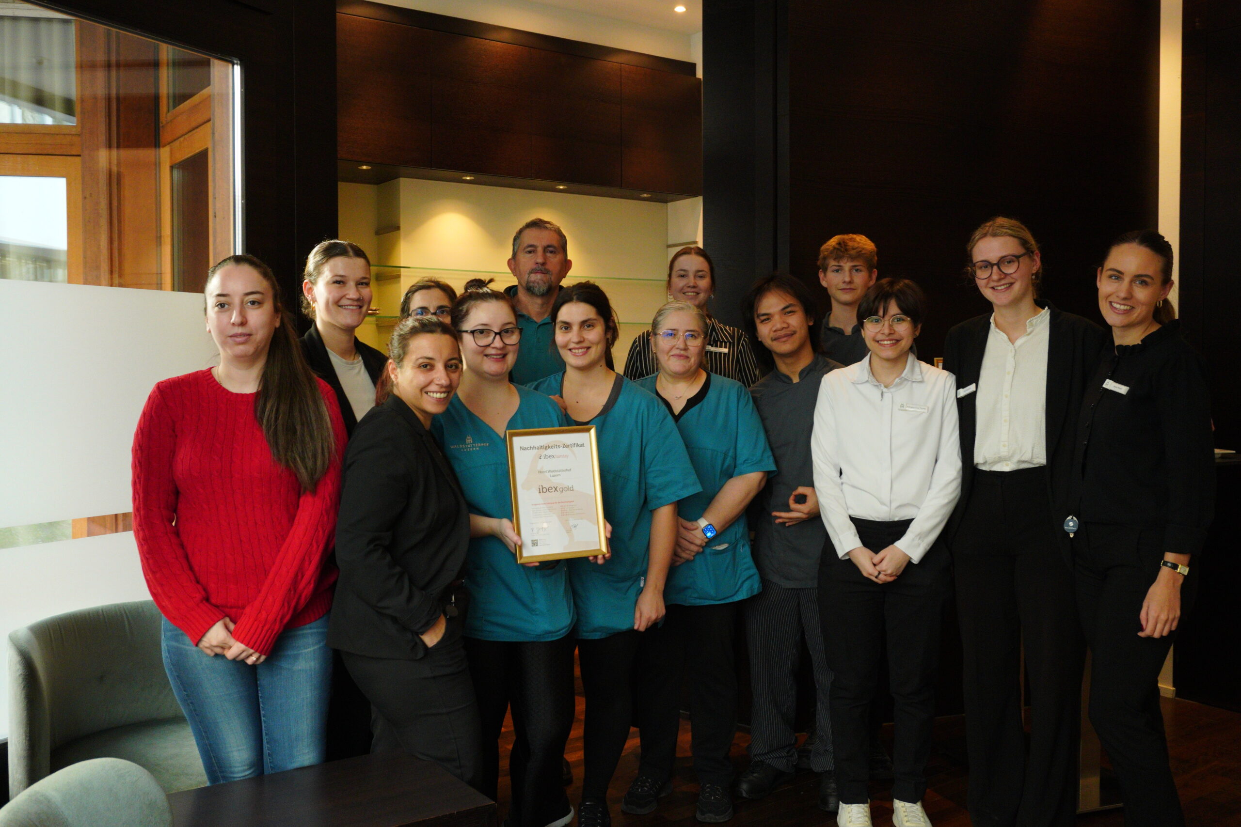 Team Waldstätterhof Luzern mit ibex fairstay gold Zertifikat